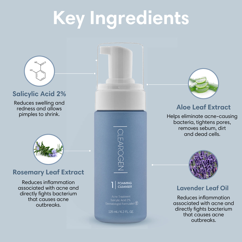 60-Day Ultra-Foaming Facial Cleanser with Salicylic Acid - Clearogen